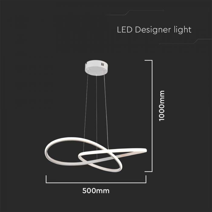 20W(2540Lm) LED design lamp, IP20, V-TAC, white, mm, 500x1000mm, warm white light 3000K