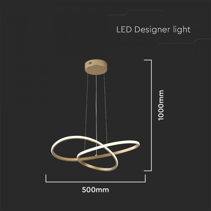 20W(2540Lm) LED design lamp, IP20, V-TAC, golden, warm white light 3000K