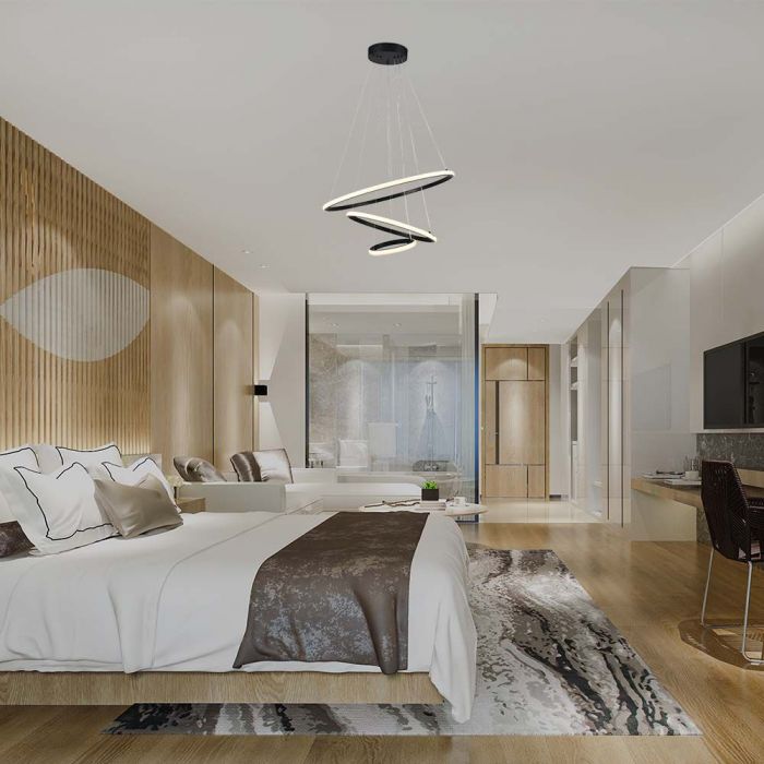 SUPERACTION 32W(3880Lm) LED design luminaire, IP20, V-TAC, black, 600-400-200mm, warm white light 3000K