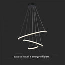 SUPERACTION 32W(3880Lm) LED design luminaire, IP20, V-TAC, black, 600-400-200mm, warm white light 3000K