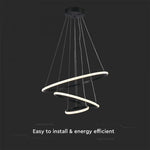 SUPERACTION 32W(3880Lm) LED disainvalgusti, IP20, V-TAC, must, 600-400-200mm, soe valge valgus 3000K