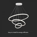 SUPERACTION_32W(3880Lm) LED-designarmatur, IP20, V-TAC, vit, 600-400-200mm, varmvitt ljus 3000K