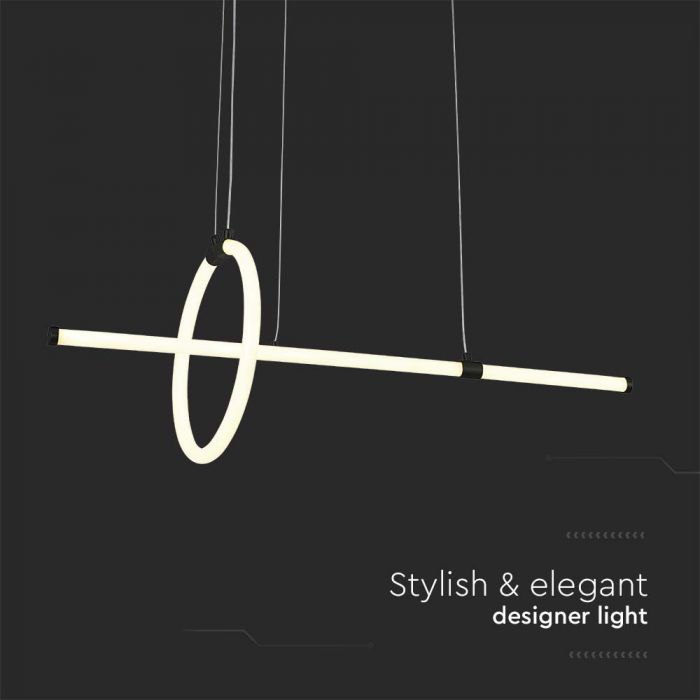 SUPERACTION_16W(1820Lm) светодиодный дизайнерский светильник, IP20, V-TAC, черный, 860x300mm, теплый белый свет 3000K