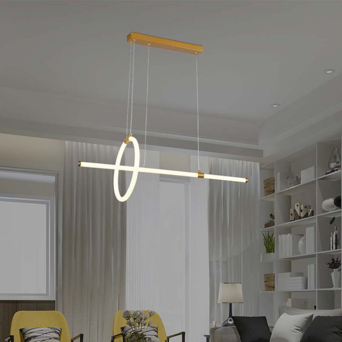 SUPERACTION_16W(1820Lm) LED-designarmatur, IP20, V-TAC, guld, 860x300mm, varmvitt ljus 3000K