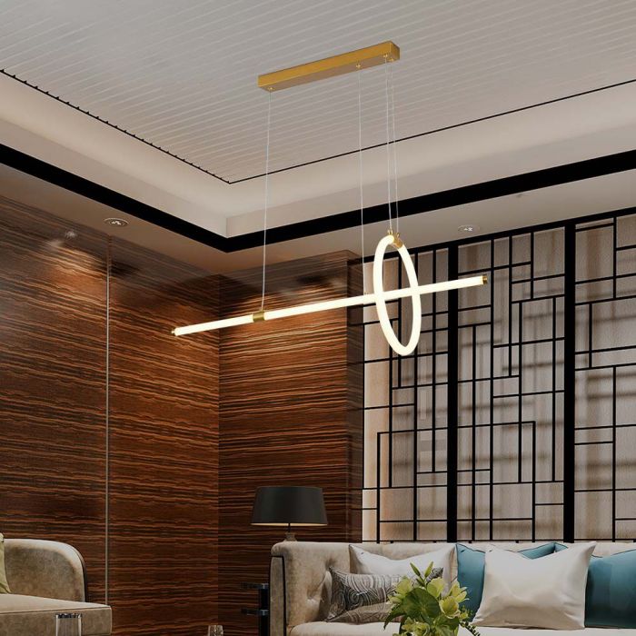 SUPERACTION_16W(1820Lm) светодиодный дизайнерский светильник, IP20, V-TAC, золото, 860x300mm, теплый белый свет 3000K