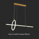 SUPERACTION_16W(1820Lm) светодиодный дизайнерский светильник, IP20, V-TAC, золото, 860x300mm, теплый белый свет 3000K