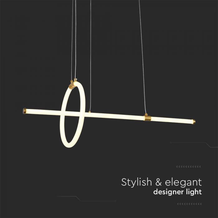 SUPERACTION_16W(1820Lm) светодиодный дизайнерский светильник, IP20, V-TAC, золото, 860x300mm, теплый белый свет 3000K