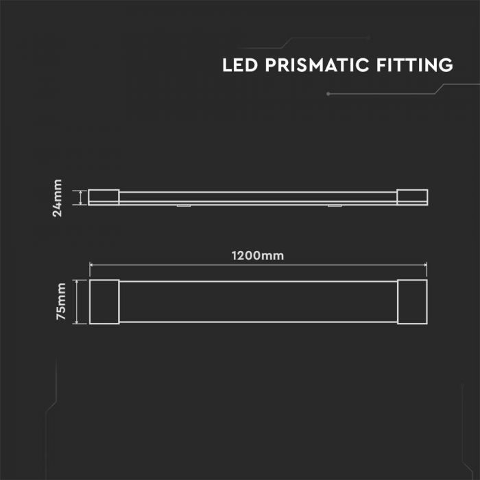 40W(4800Lm) LED linear light, 120cm, V-TAC, IP20, cold white light 6500K