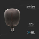 E27 4W LED dekoratīvā Filament spuldze, V-TAC, IP20, 140x200mm, melna, stikls