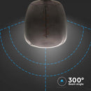 E27 4W LED dekorativ glödlampa, V-TAC, IP20, 140x200mm, svart, glas