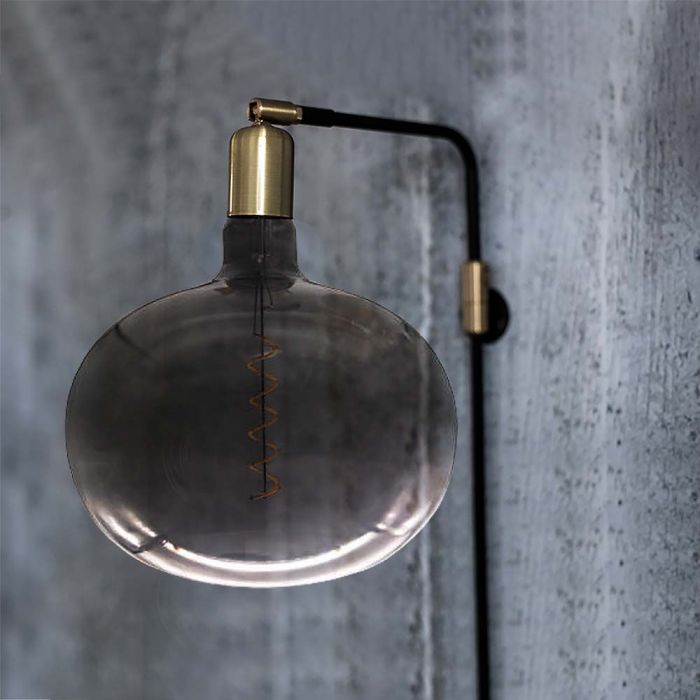 E27 4W LED dekorativ glödlampa, V-TAC, IP20, 220x225mm, svart, glas