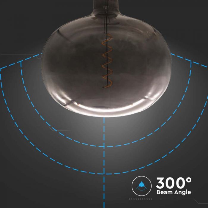 E27 4W LED dekorativ glödlampa, V-TAC, IP20, 220x225mm, svart, glas