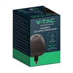 E27 4W LED dekoratīvā Filament spuldze, V-TAC, IP20,  190x275mm, melna, stikls