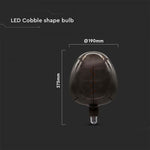 E27 4W LED dekoratīvā Filament spuldze, V-TAC, IP20,  190x275mm, melna, stikls