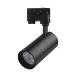 30W(2900Lm) LED COB strömskenesarmatur, svart reflektor, svart bakstycke, V-TAC, IP20, 3IN1(2700/4000/6000K)
