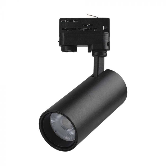 30W(2900Lm) LED COB strömskenesarmatur, svart reflektor, svart bakstycke, V-TAC, IP20, 3IN1(2700/4000/6000K)