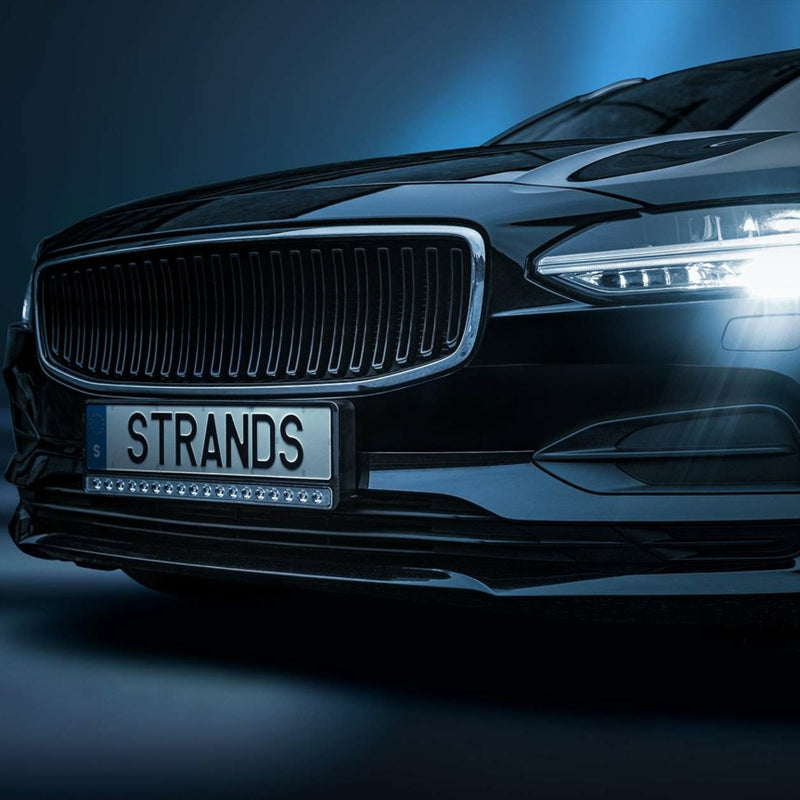 Derīgs TA_9-36V 7800Lm STRANDS(Zviedrija) LED numurzīmes rāmis ar iestrādātu LED bāru, kas spīd līdz 800m, premium kvalitāte, garantija 3 gadi, auksti balta gaisma 5000K