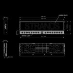 S-809138 / 9-36V 8793Lm STRANDS LED license plate frame with built-in LED double bar and markings visible up to 800m, premium quality Nuuk E-line, 3-year warranty