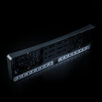 S-809138 / 9-36V 8793Lm STRANDS LED license plate frame with built-in LED double bar and markings visible up to 800m, premium quality Nuuk E-line, 3-year warranty