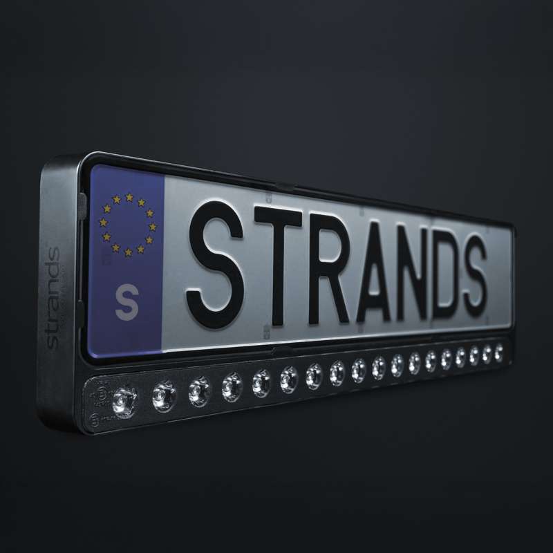 Strands Nuuk E-Line Black 20” 9-36v LED papildlukturis numura zīmes rāmī – 8100 lm, ECE R149, derīgs tehniskajai apskatei