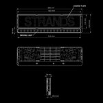 Strands Nuuk E-Line Black 20” 9-36v LED papildlukturis numura zīmes rāmī – 8100 lm, ECE R149, derīgs tehniskajai apskatei