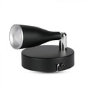 4.5W(420Lm) LED Sienas gaismeklis, V-TAC, IP20, melna, silti balta gaisma 3000K