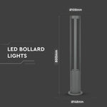 10W(450Lm) LED-trädgårdslampa, grått hölje, 80 cm, IP65, V-TAC, varmvitt ljus 3000K