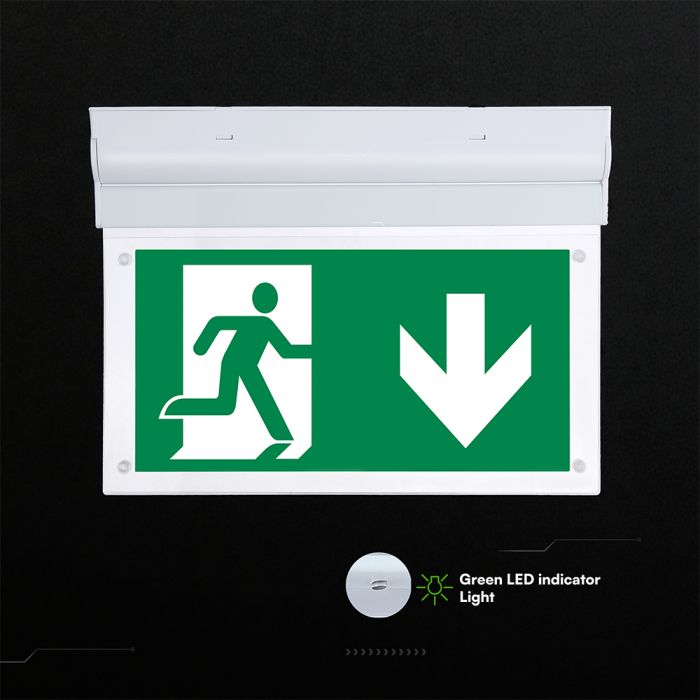 2W(140Lm) LED  SMD-CREE Chip avārijas izejas gaismeklis, IP20, V-TAC, auksti balta gaisma 6000K
