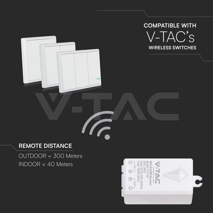 Smart receiver with Wifi, compatible with V-TAC Smart Light app, Google home and Amazon Alexa (compatible with SKU: 8460,8461,8462)