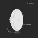 12W(1200Lm) LED wall luminaire, IP65, V-TAC, round, black, dimmable, 3IN1