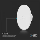 12W(1200Lm) LED wall luminaire, IP65, V-TAC, round, black, dimmable, 3IN1