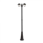 V-TAC dārza laterna ar 2xE27 LED spuldzēm (spuldzes nav iekļautas), melna, IP44