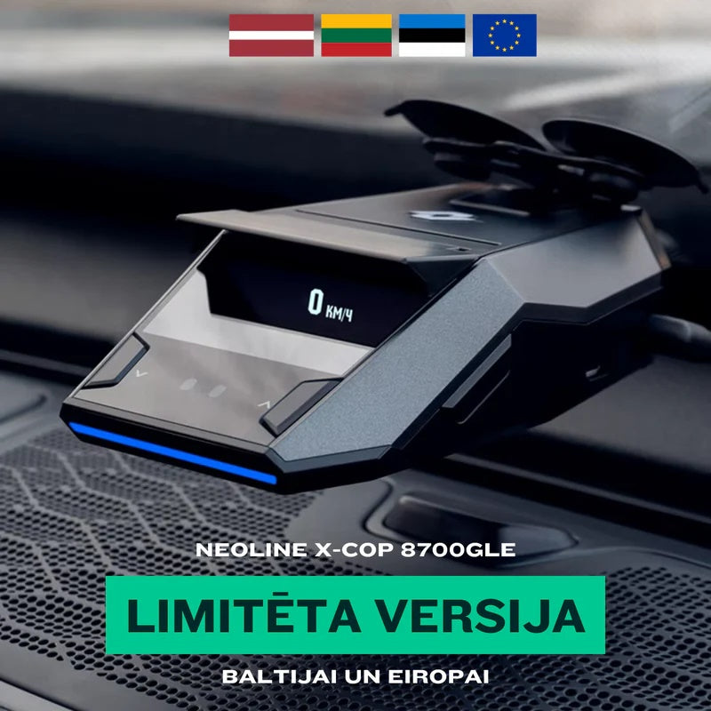 Limitēta versija Latvijai_36Ghz Radaru detektors NEOLINE X-COP 8700GLE(fotoradaru brīdinājumi+vidējā ātruma brīdinājumi ar pasaules karti)priekš Latvijas,Lietuva,Igaunijas un Eiropas(pārslēdz valstis ar pogas spiedienu