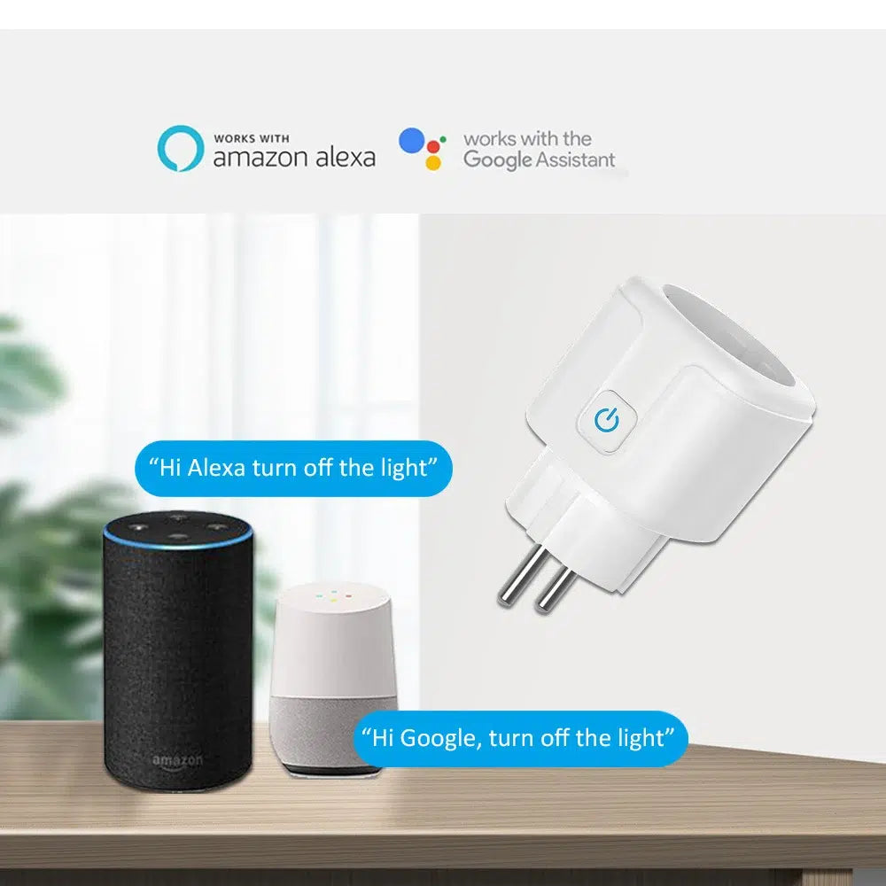 Nutikas pistikupesa 16A Wi-Fi + Bluetooth valge värvusega