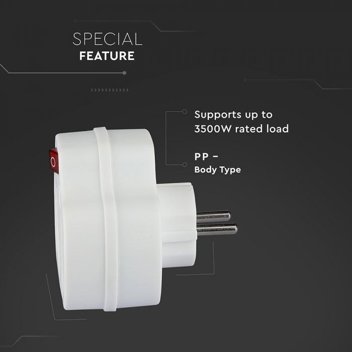 Adapter 16A, 3500W, AC:230V, IP20, V-TAC