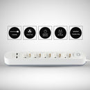 Удлинитель 3 м, 5 розеток, IP20 16A 250V 3680W, 2 USB, V-TAC