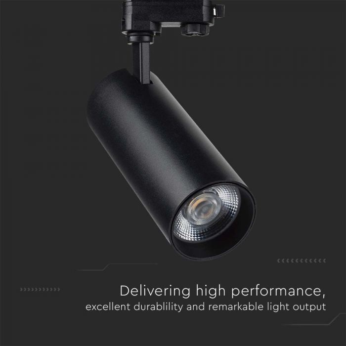 40W(3150Lm) LED raidvalgusti, V-TAC, IP20, 2 aastat garantiid, must, musta reflektoriga 3IN1(2700/4000/6000K)