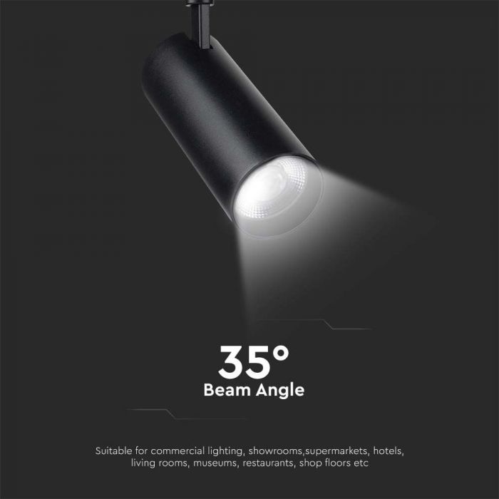 40W(3150Lm) LED Sliežu gaismeklis, V-TAC, IP20, garantija 2 gadi, melns ar melnu reflektoru 3IN1