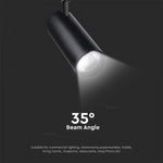 40W(3150Lm) LED raidvalgusti, V-TAC, IP20, 2 aastat garantiid, must, musta reflektoriga 3IN1(2700/4000/6000K)