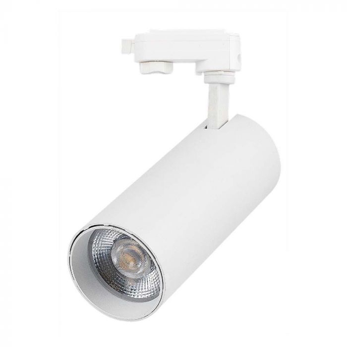 Светодиодный трековый светильник 40W(3150Lm), V-TAC, IP20, гарантия 2 года, белый с белым отражателем, 3IN1(2700/4000/6000K)