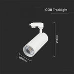 Светодиодный трековый светильник 40W(3150Lm), V-TAC, IP20, гарантия 2 года, белый с белым отражателем, 3IN1(2700/4000/6000K)