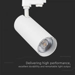 Светодиодный трековый светильник 40W(3150Lm), V-TAC, IP20, гарантия 2 года, белый с белым отражателем, 3IN1(2700/4000/6000K)