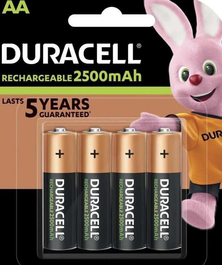 Duracell Rechargeable Accu Stay Charged 2500mAh HR6 AA (LR6), 4 gab.