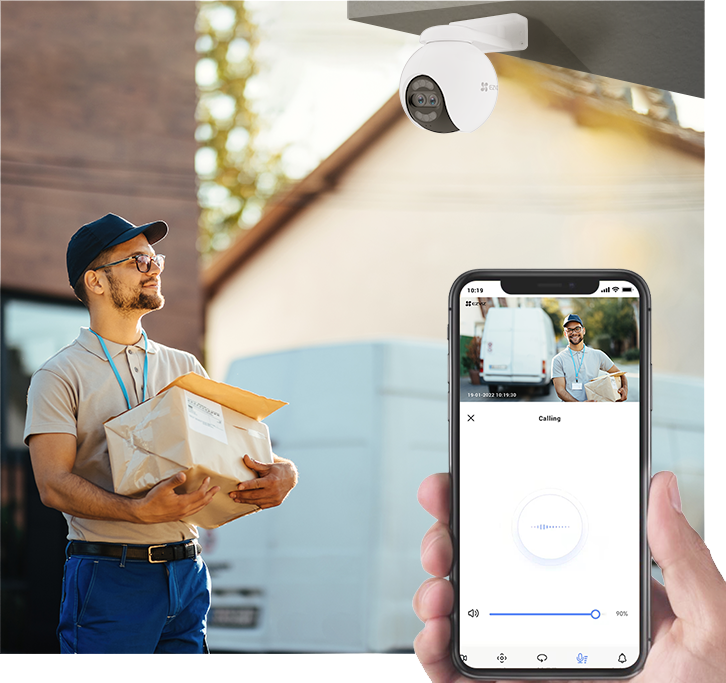 EZVIZ H80x Dual 4K izšķirtspēja, grozāma Wi-Fi kamera, krāsaina nakts redzamība, atbalsta MicroSD karti (līdz 512 GB) un EZVIZ mākoņkrātuvi, divvirzienu saruna