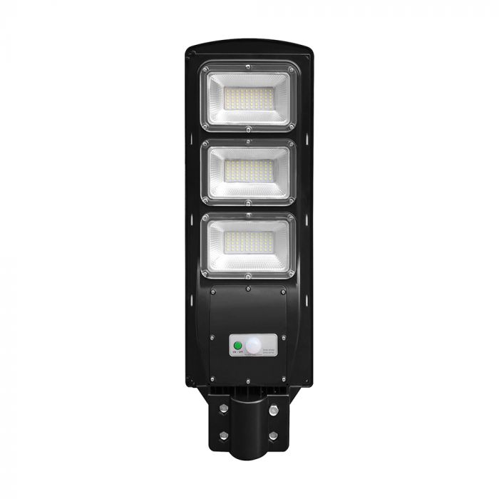 12W(1200Lm) LED solārais ielu gaismeklis, V-TAC, IP65, melns, auksti balta gaisma 6000K