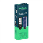 12W (1200Lm) LED päikesepaneelide tänavavalgustus, V-TAC, IP65, must, jaheda valge valgus 6000K