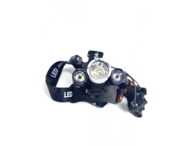 1 CREE T6 + 2 CREE T6 LED galvas lukturis, 2 X 18650 Baterijas