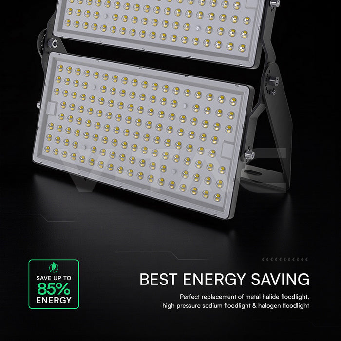 500W(67500Lm) LED CREE prožektors, V-TAC, IP65, melns, auksti balta gaisma 6500K