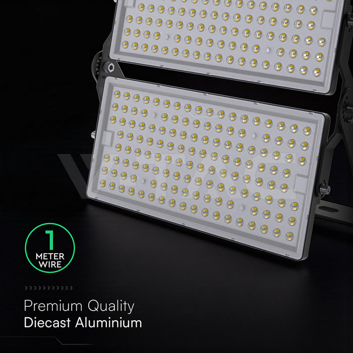 500W(67500Lm) LED CREE prožektors, V-TAC, IP65, melns, auksti balta gaisma 6500K