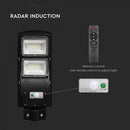 8W (1000Lm) LED päikesepaneelide tänavavalgusti, V-TAC, IP65, must, jaheda valge valgus 6000K
